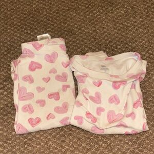GAP Kids Pajama Set with Pink Heart Pattern